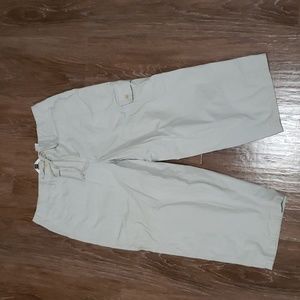 (6) Talbots Neutral Classic Lightweight Cargo Capris Petites Stretch Casual